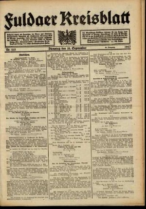 Ausgabe vom Dienstag, den 18. September 1917.