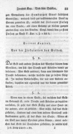 Drittes Kapitel. Von der Zirkulation des Geldes.
