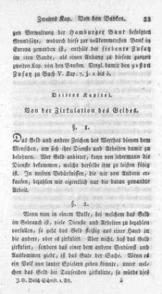 Drittes Kapitel. Von der Zirkulation des Geldes.