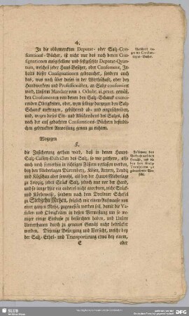 4. Vorschrift wegen der Consumtions-Bücher