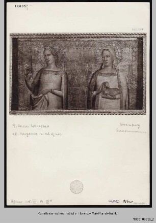 Predella : Rechte Seitentafel: Heilige Margarethe und Heilige Agnes