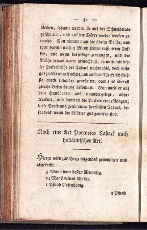 Noch eine Art Portorico Taback nach holländischer Art.