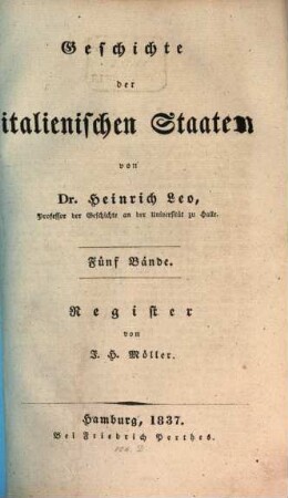Geschichte der italienischen Staaten, [6]. Register