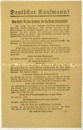 Aufruf der Zentrumspartei zur Wahl der Nationalversammlung 1919