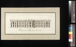 Aufriss des Hauptgebäudes (Corps de Logis) von der Elbseite