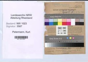 Entnazifizierung Kurt Petermann , geb. 04.11.1906 ()