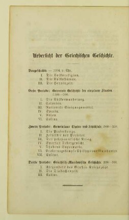 Uebersicht der Griechischen Geschichte