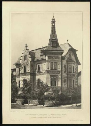 Tafel 5. Villa Marienheim, Dittusgasse 11, Wien (Cottage-Viertel). Architekt: J. Deininger, Professor und K. K. Baurat in Wien