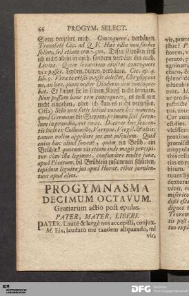 Progymnasma Decimum Octavum. Gratiarum actio post epulas.