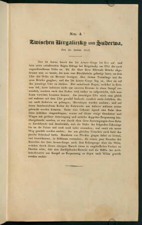 Nro. 4. Zwischen Kirgaliczky und Suderwa, den 30. Junius 1812.