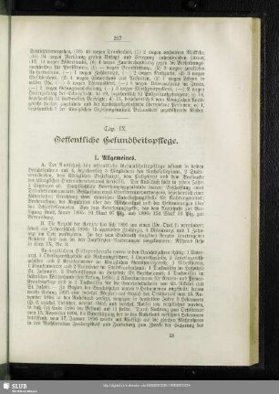 Cap. IX. Oeffentliche Gesundheitspflege
