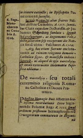 De [...] seu totali exterminio religionis Romano Catholicæ ex Ducatu Prutenico.