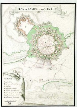 WHK 12 Spanischer Sukzessionskrieg 1701-1713 bis zum Frieden von Rastatt: Plan der Angriffe auf Landau, 1704