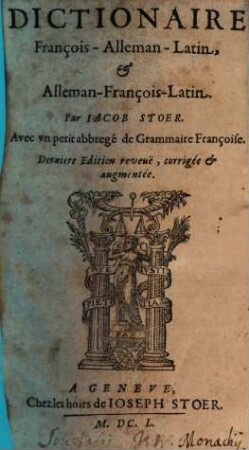 Dictionnaire François-Allemand-Latin