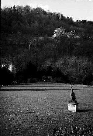 Freiburg: Stadtgarten mit Restaurant Dattler und Entendenkmal