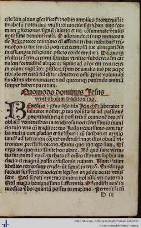 Quomodo dominus Jesus venit obviam traditori suo.