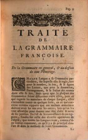 Traité De La Grammaire Françoise