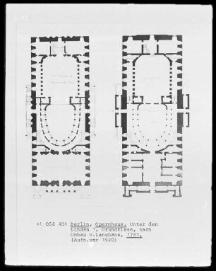 Berlin, Opernhaus, Unter den Linden 7, Grundriß nach Umbau von Langhans