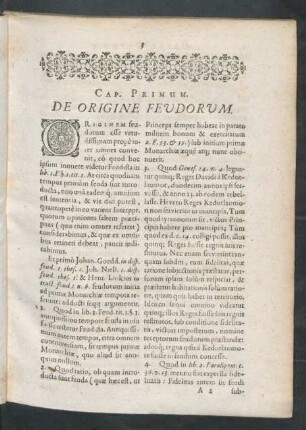 Cap. Primum. De Origine Feudorum