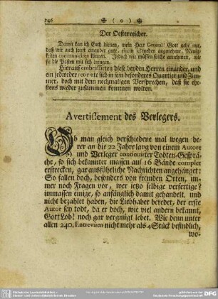 Avertissement des Verlegers