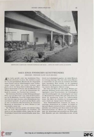 53: Haus eines finnischen Kunstfreundes : Architekt: Professor Alvar Aalto-Helsinki