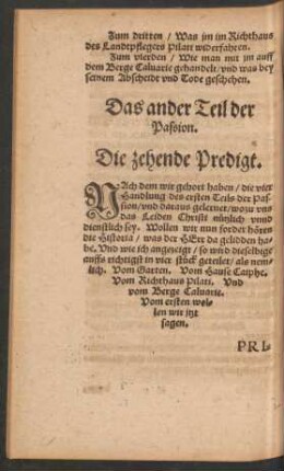 Die zehende Predigt.