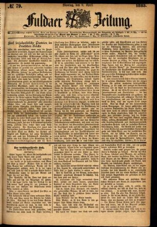 Ausgabe vom Montag, den 09. April 1883.