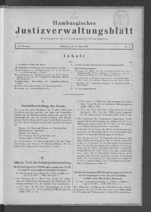 I. Geschäftsverteilung des Senats