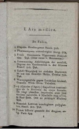 I. Ars medica