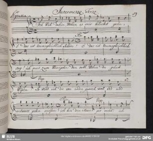 Intermezzo Terzo. Recitativo: Ich will dahin wohin es mir beliebet gehn