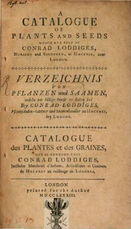 A Catalogue of Plants