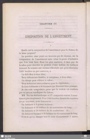 Chapitre III. Composition de l'assortiment