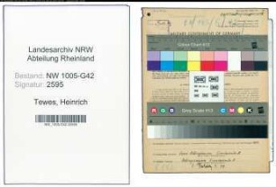 Entnazifizierung Heinrich Tewes , geb. 04.10.1889 (Schneider)