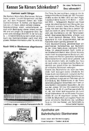 Nach 1945 in Blankenese abgerissene Häuser