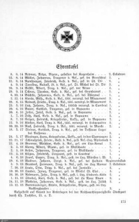 Ehrentafel