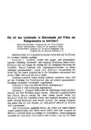 Protokoll über Thema III : [Zweite Sitzung] ; [Protokolle der Verhandlungen]