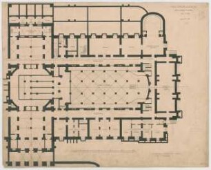 Thiersch, Friedrich von; Wiesbaden; Kurhaus - Südflügel (Grundriss Keller)