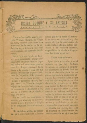 Míster Bloque y su artículo : Cuento