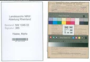 Entnazifizierung Marta Haase , geb. 14.03.1903 (Lehrerin)