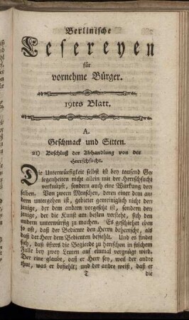 Neunzehntes Blatt.