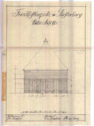 Friedhofskapelle, Fürstenberg, Hinteransicht: