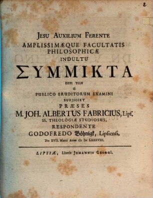 Symmikta peri tōn O'