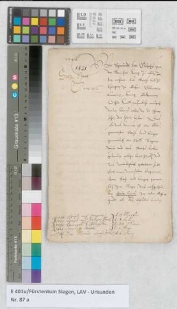 Kaiser Sigismund bestätigt die Privilegien der Stadt Siegen; darin Transumte von 1346, 1349, 1398.