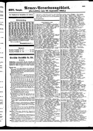 698. Ausgabe. Mittwoch, 22. September 1915