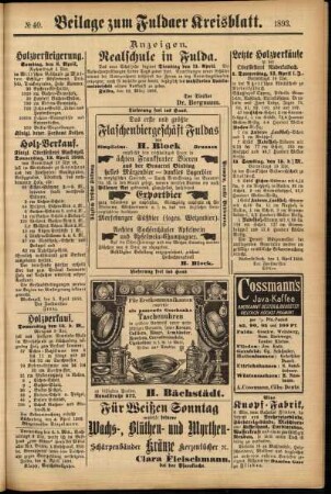Zweite Ausgabe vom Donnerstag, den 06. April 1893.