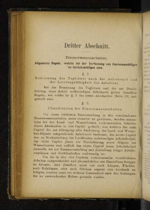 Dritter Abschnitt. Zimmermannsarbeiten.
