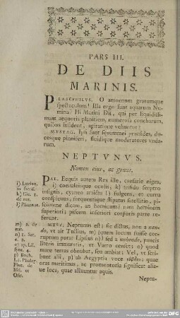 Pars III. De Diis Marinis