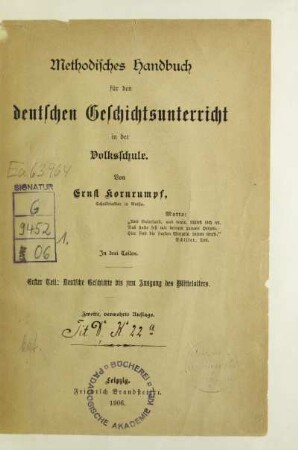 Teil 1: Deutsche Geschichte bis zum Ausgang des Mittelalters