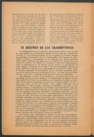 El régimen de las traducciones