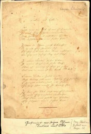 5-10-19-19.0000: Scheuren, Prof. Caspar, Kunstmaler; diverse Schreiben ff.: Gedicht Scheurens an seine Söhne Julius und Otto